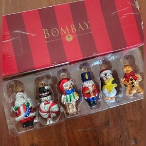 Bombay lot of Christmas tree ornaments 6 Pieces Placecard Holders